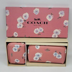 Coach Boxed Small and Mini Boxy Cosmetic Case Set Daisy Print C3062 Bubblegum